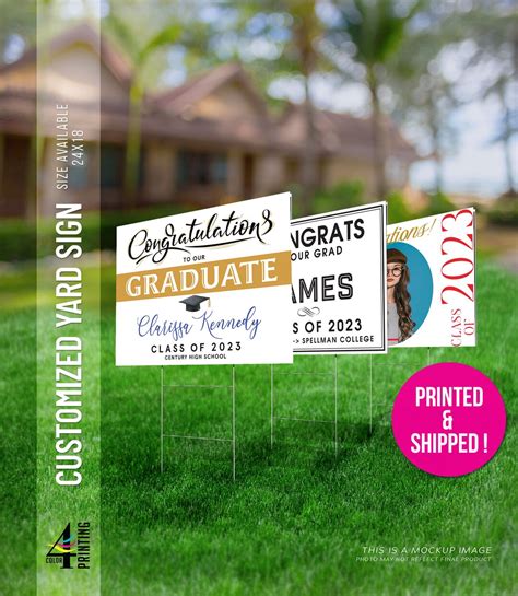 Graduation Yard Signs Graduation Photo Yard Sign Congrats - Etsy