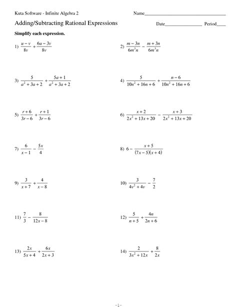 14 Kuta Software Infinite Algebra 2 Worksheet Free Pdf At