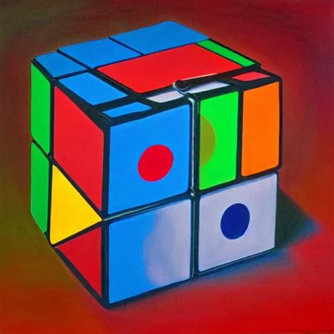 A Rubik S Cube Surrealist Painting Award Winning Stable Diffusion