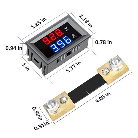 Diystudio 3個 Dc 45〜30v駆動028デジタル電圧計電流計ledパネル取付け型 100v 10a測定 2色画面電圧電流メ