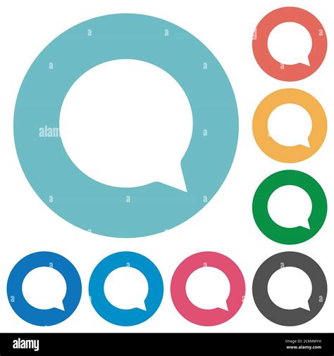 Flat Chat Icon Set On Round Color Background Stock Vector Image And Art