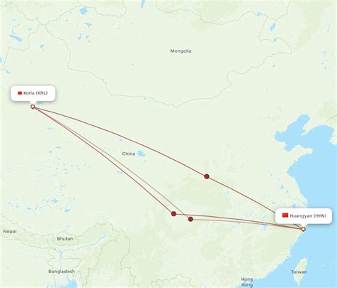 All Flight Routes From Korla To Taizhou Krl To Hyn Flight Routes