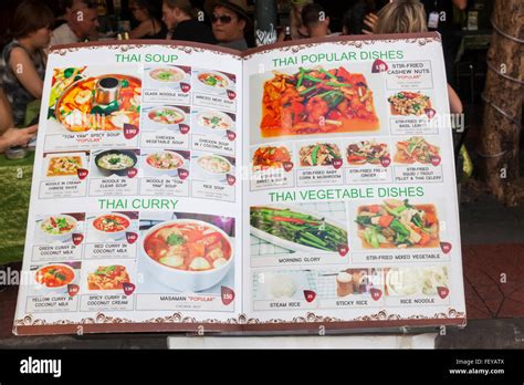 Thailand, Bangkok, Khaosan Road, Thai Food Restaurant Menu Stock Photo ...