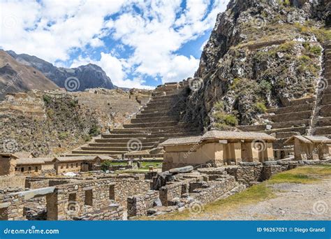 Ollantaytambo Inca Ruins And Terraces - Ollantaytambo, Sacred Valley, Peru Royalty-Free Stock ...