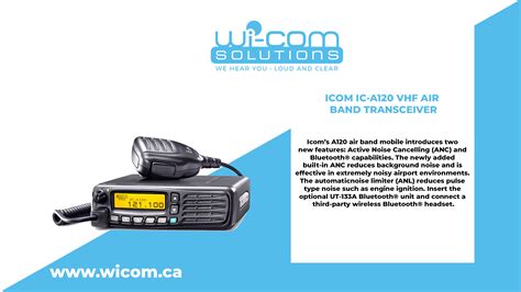 Icom Ic A Vhf Air Band Transceiver Wi Solutions Inc