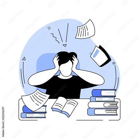 Study too much isolated cartoon vector illustrations. Stock Vector ...