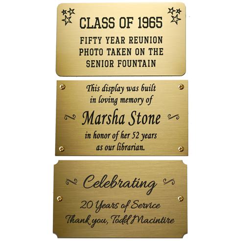 3 12 W X 2 H Custom Engraved Brass Plate