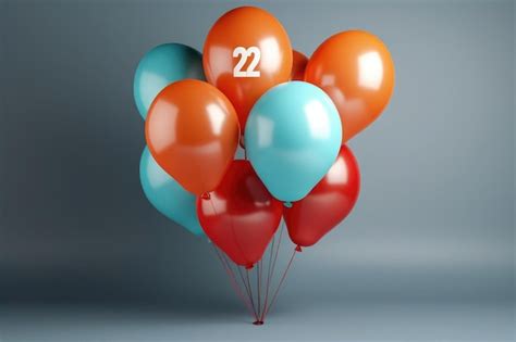 Premium Photo Inflatable Balloon In The Form Of The Number Twenty Two