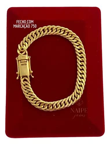 Pulseira Mm Lacraia Grumet Banhada A Ouro K Masculina Frete Gr Tis