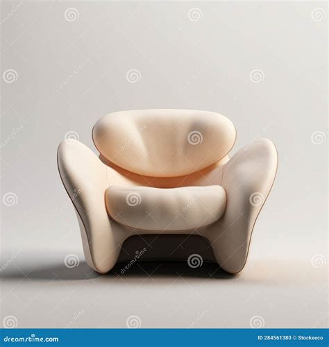 Silla Blanca Moderna Con Respaldo Curvo Al Estilo Pbr Stock De