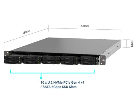 Ts H1090fu 1u 高密度 U2 Nvme Pcie Gen 4 Sata 6gbps Ssd 全快閃陣列，搭配 Zfs