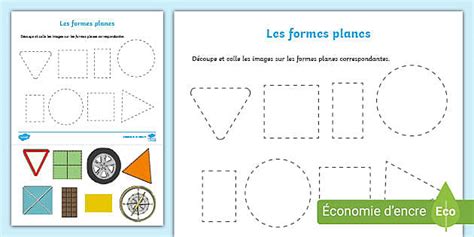 Fiche Dactivités Associer Les Formes Planes Twinkl