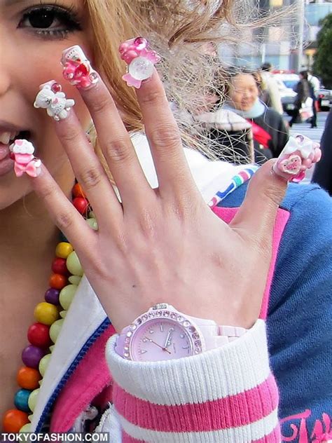 Bears And Stuffs Kawaii Nail Art Cute Pink Nails Kawaii Nails