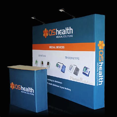 Portable Fabric Straight Pop Up Stand Tradeshow Displays Banner