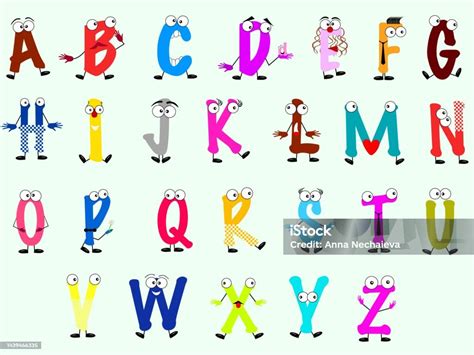 English Alphabet Letters For Kids To Learn Stock Illustration