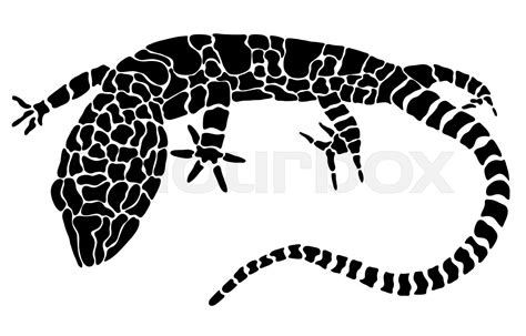 A black tattoo of a lizard | Stock vector | Colourbox