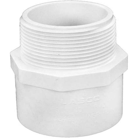 Lasco Fittings 436 020 2 MPTxS SCH40 PVC Male Adapter