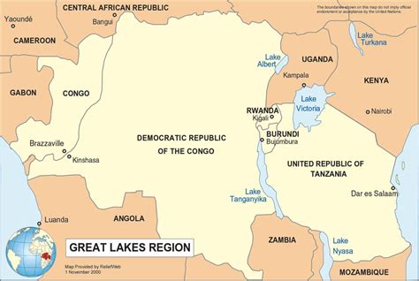 Map Of The African Great Lakes Congo Kinshasa African Great Lakes