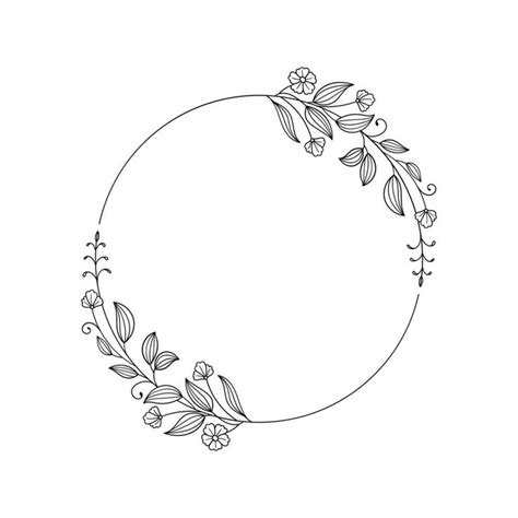 Download Hand Drawn Floral Wreath Circle Frame For Free How To Draw