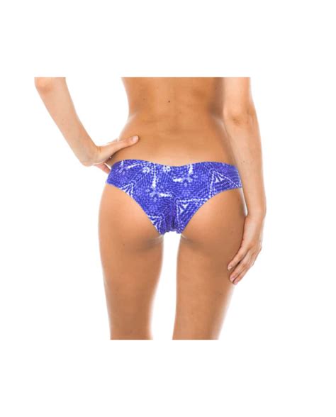 Blue Printed Bikini Bottom Calcinha Bluejean Sporty Brand Rio De Sol