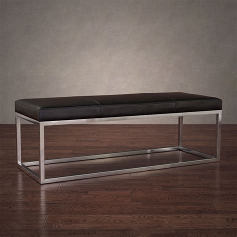 This Trendy Bench Features A Stainless Steel Frame Supporting A Modern