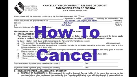 How To Complete The Cancellation Of Contract Car Form Cc Youtube