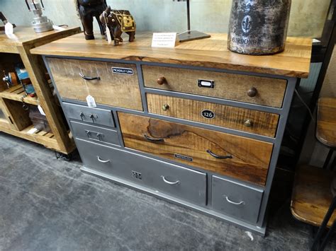 Industrial Chest Of Drawers With Wood Rare Finds Warehouse