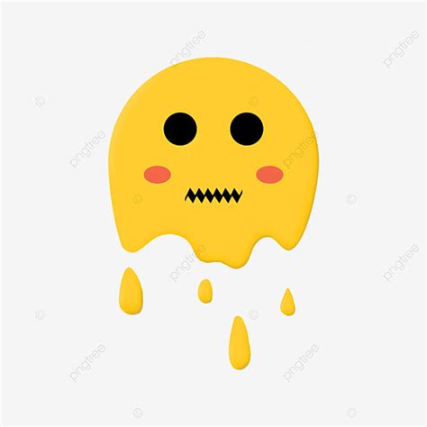 Melting Hd Transparent, Melted Cartoon Emoji, Cartoon, Expression, Cartoon Emoticon Pack PNG ...