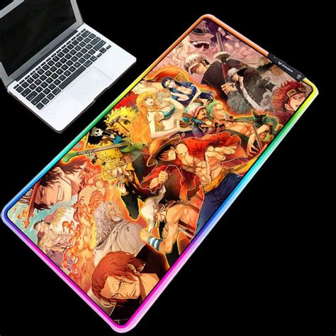 HYSGZ Tapis De Souris Anime One Piece RGB Grand Tapis De Souris LED