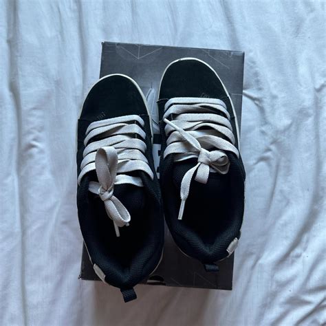 Black And White DC Shoes One Wash Good As New ON Depop