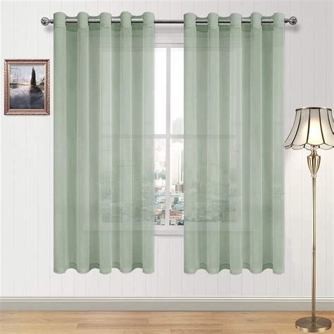 Amazon DWCN Bean Green Sheer Curtains For Living Room Bedroom