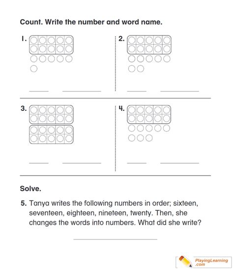 First Grade Counting And Writing Number Worksheet 05 Free First Grade