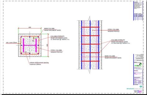 Reinforced Concrete Encased Steel Column Detail