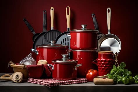 Premium Ai Image Kitchen Essentials Cookware Ensemble