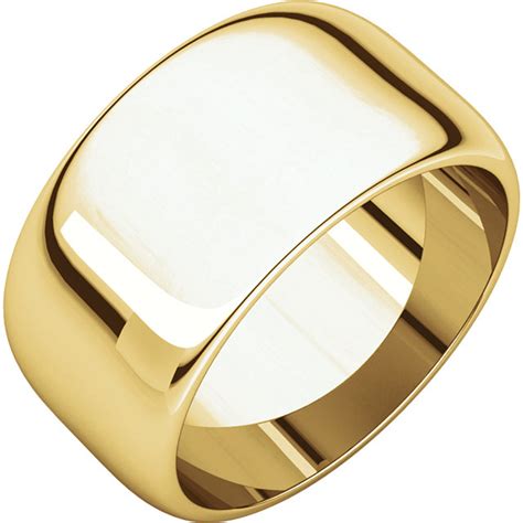 18k Yellow Gold 10mm High Polished Traditional Domed Wedding Band