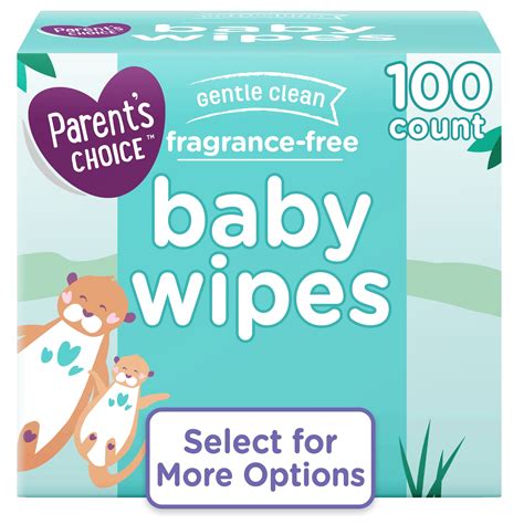 Parents Choice Fragrance Free Baby Wipes 100 Count Select For More