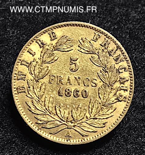 Francs Or Napoleon Iii Tete Nue A Paris Main Ctmp Numis