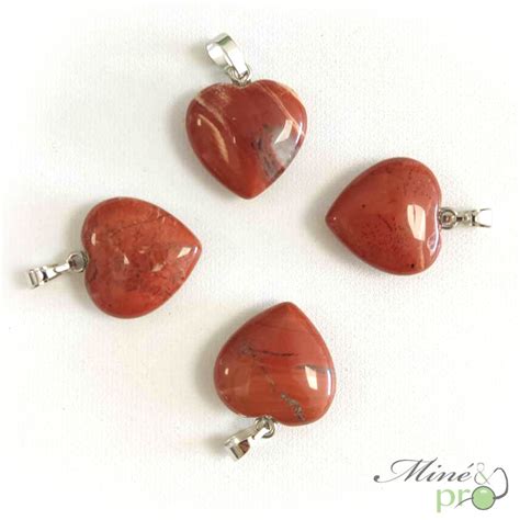 Jaspe Rouge Pendentif En Forme De Coeur Mine Pro Grossiste En