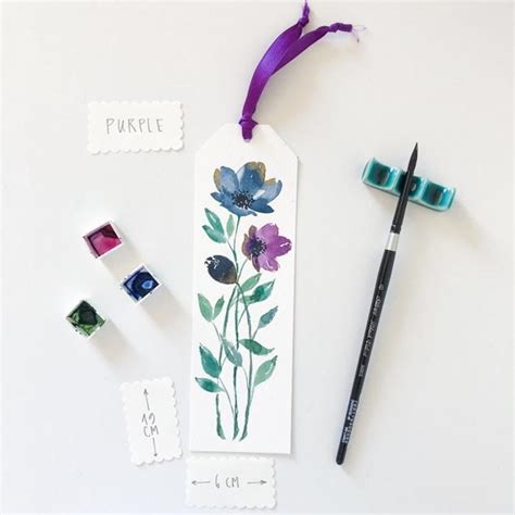 Marque Page Aquarelle Florale Etsy Canada Watercolor Bookmarks