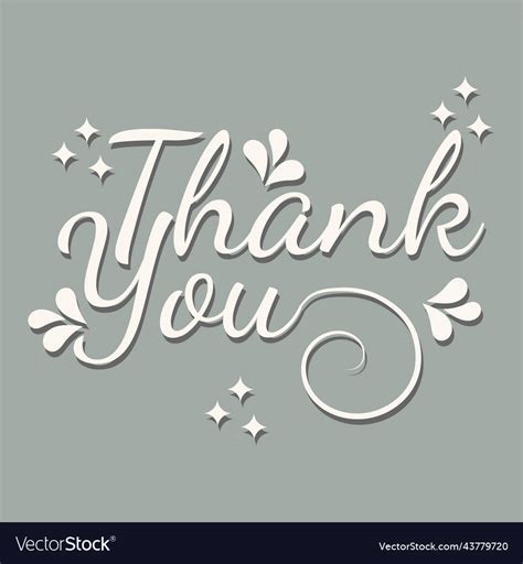 Thank You Hand Draw Lettering Royalty Free Vector Image