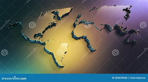 Fullscreen 3d World Map Stock Illustration Illustration Of Gray