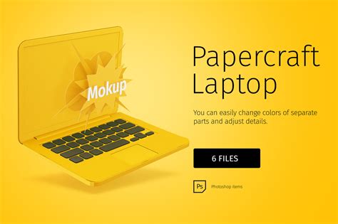 Papercraft Laptop On Yellow Images Creative Store