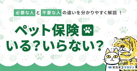 ペット保険は要らない？ 必要な人と不要な人の違いを分かりやすく解説します オカネコマガジン