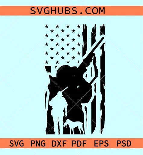 Duck Hunting American Flag SVG Flying Duck SVG Hunter And Duck Svg