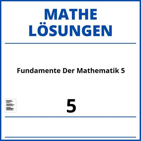 Fundamente Der Mathematik 7 Lösungen Pdf