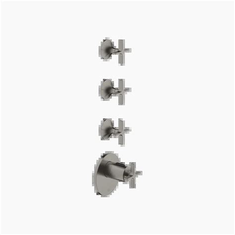 Vaia Brushed Dark Platinum Shower Faucets Xtool Thermostat Module With 3 Valves