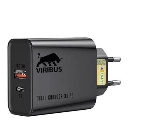 Carregador Viribus Ultra Rápido 20w Usb Type c Qc 3 0 Pd Frete grátis