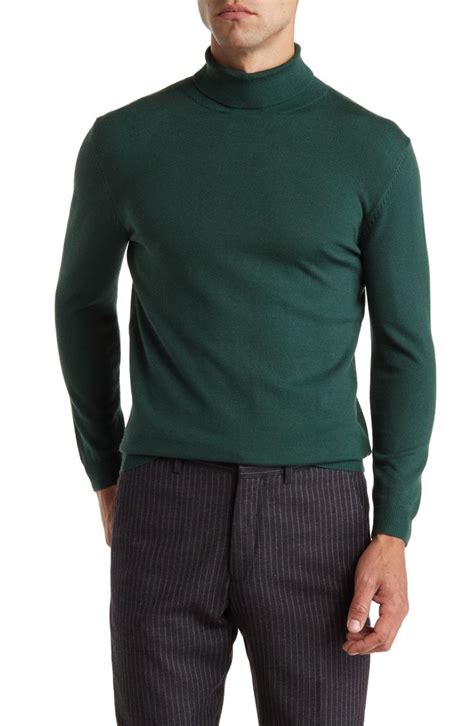 Tom Baine Performance Turtleneck Sweater In Hunter Green At Nordstrom