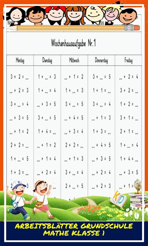 Arbeitsblätter Grundschule Mathe Klasse 1 Mathe Arbeitsblätter