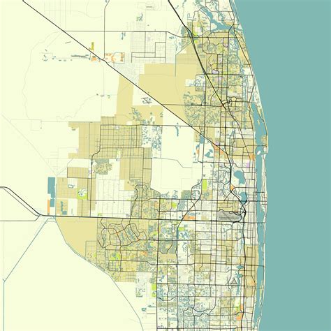 Map of West Palm Beach, Florida, USA 29352511 Vector Art at Vecteezy